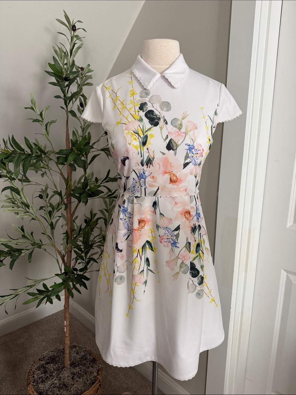 Ted Baker London Charsy Elegance Floral Fit & Flare Ponte Dress